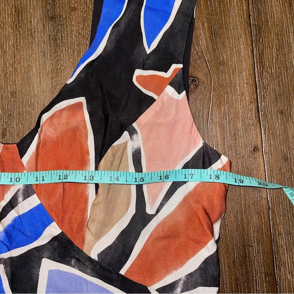 By Anthropologie Painterly Floral Abstract Midi Dress Women’s 10 Blue Babydoll - Picture 2 of 9